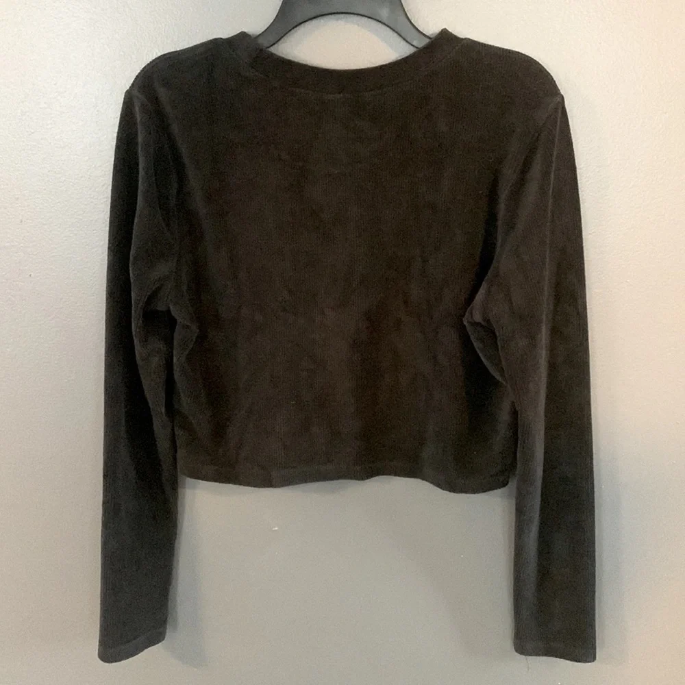 Wild Fable Velour Ribbed Crop Long Sleeve Top XXL - Picture 3 of 6